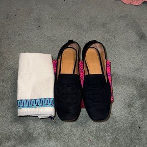 Tory Burch Silk Suede Loafers
